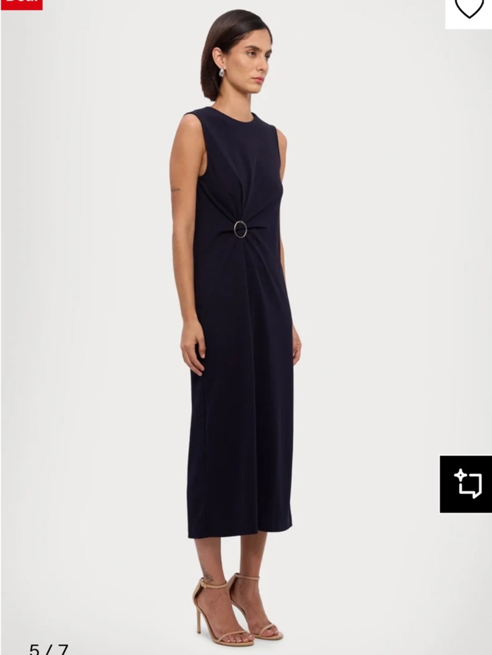 Max Mara Leisure Losanna Navy Jersey Midi Dress Sleeveless Size S NWT